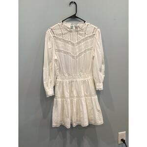 LoveShackFancy X Target Womens Peasant Mini Dress Size S White Boho Coquette LSF